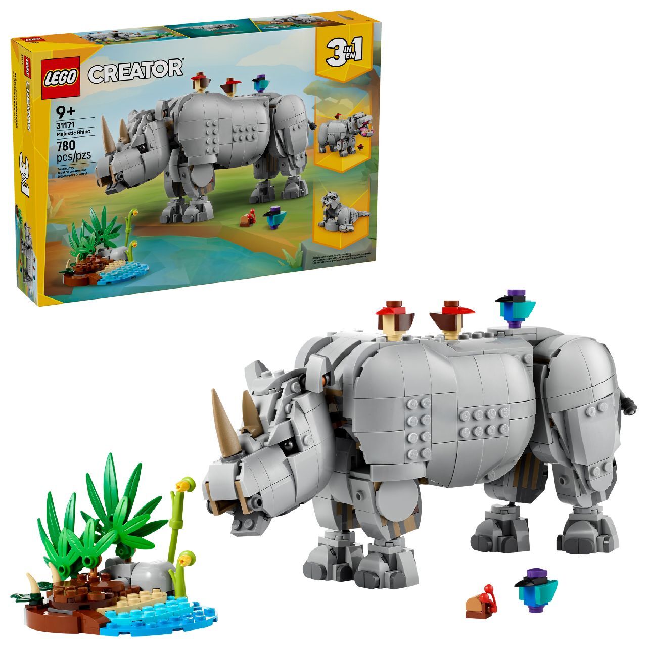 LEGO® Wild Animals: Majestic Rhino with Birds