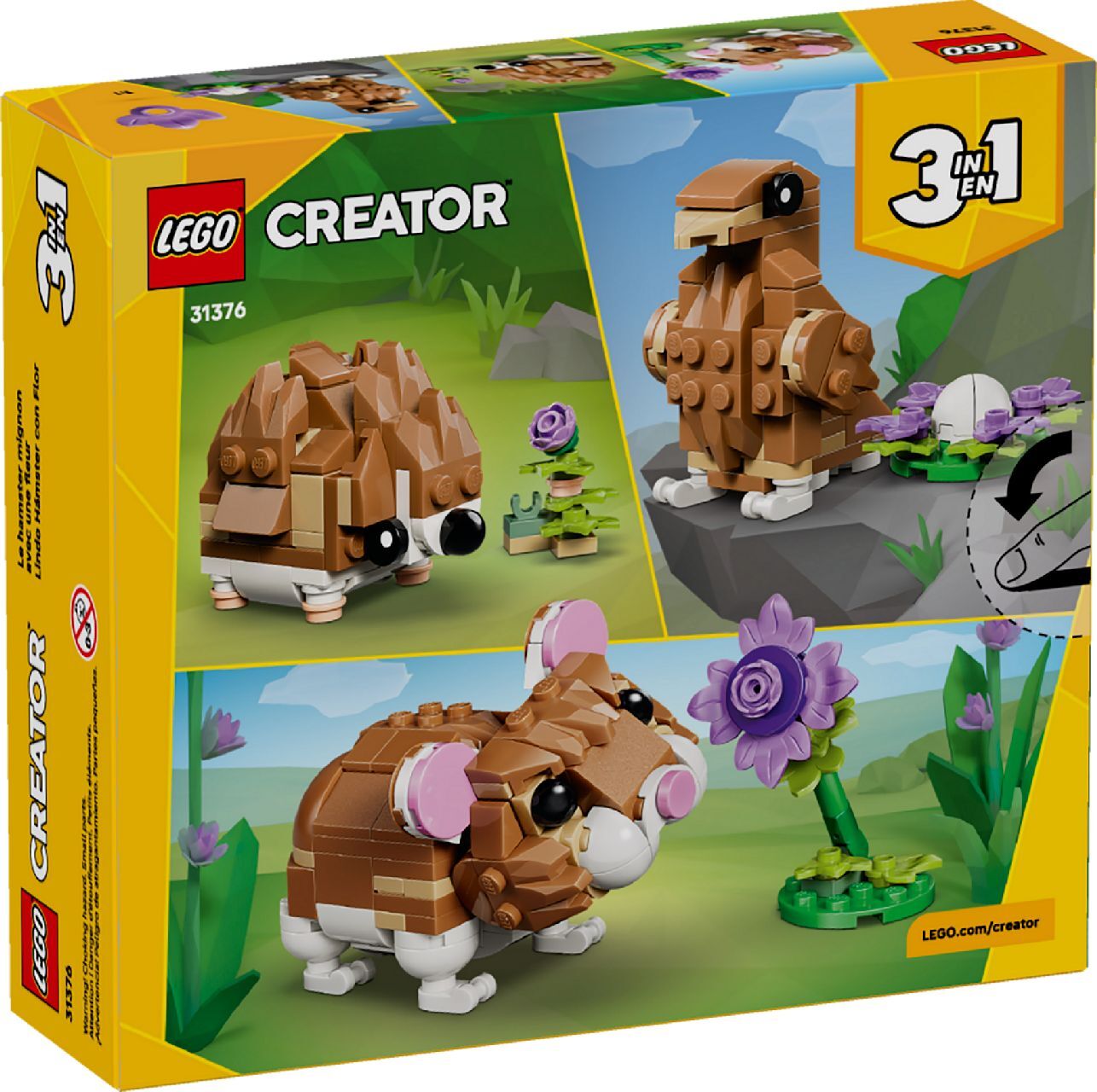 LEGO® Cute Hamster with a Flower
