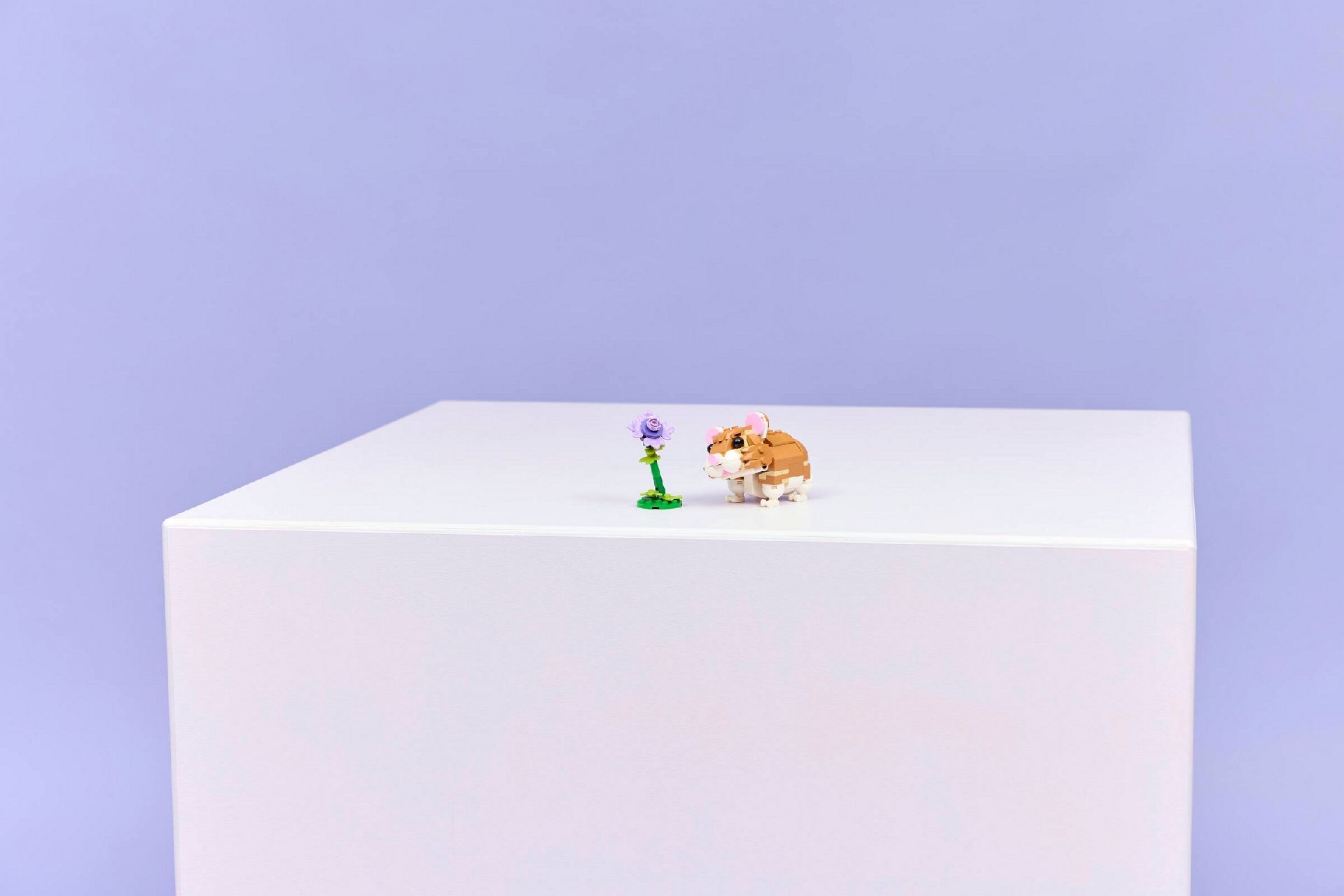 LEGO® Cute Hamster with a Flower
