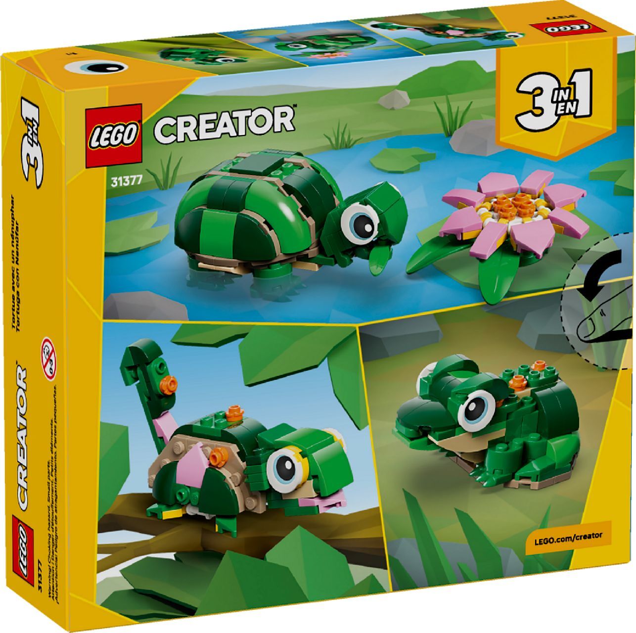 LEGO® Turtle with a Water Lily Flower
