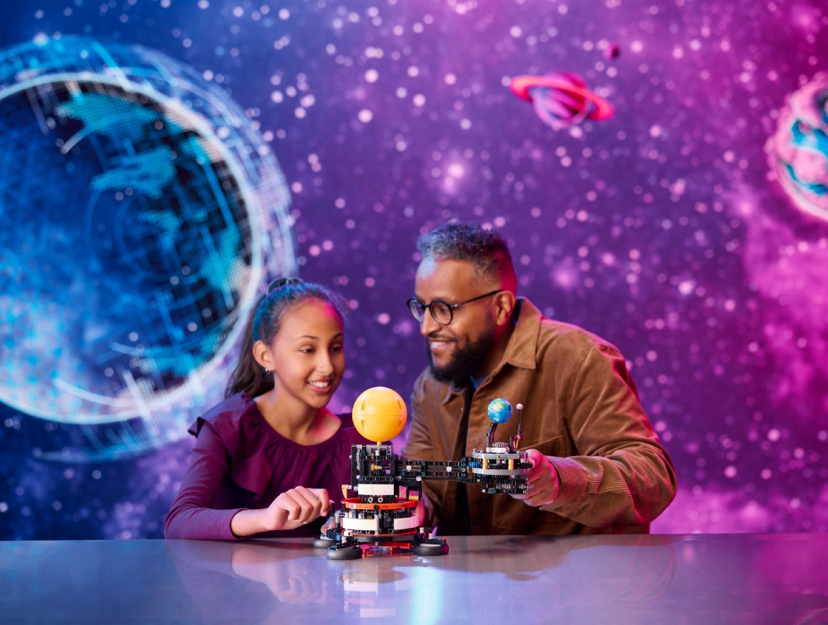 LEGO® Planet Earth and Moon in Orbit