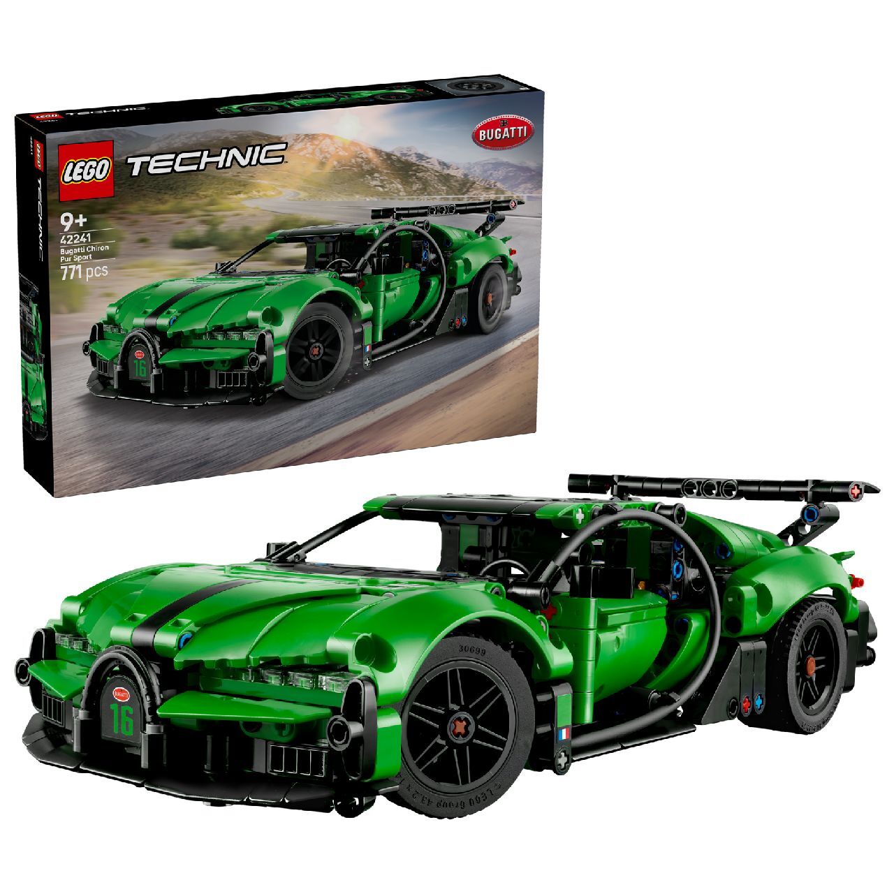 LEGO® Green Bugatti Chiron Pur Sport Hypercar