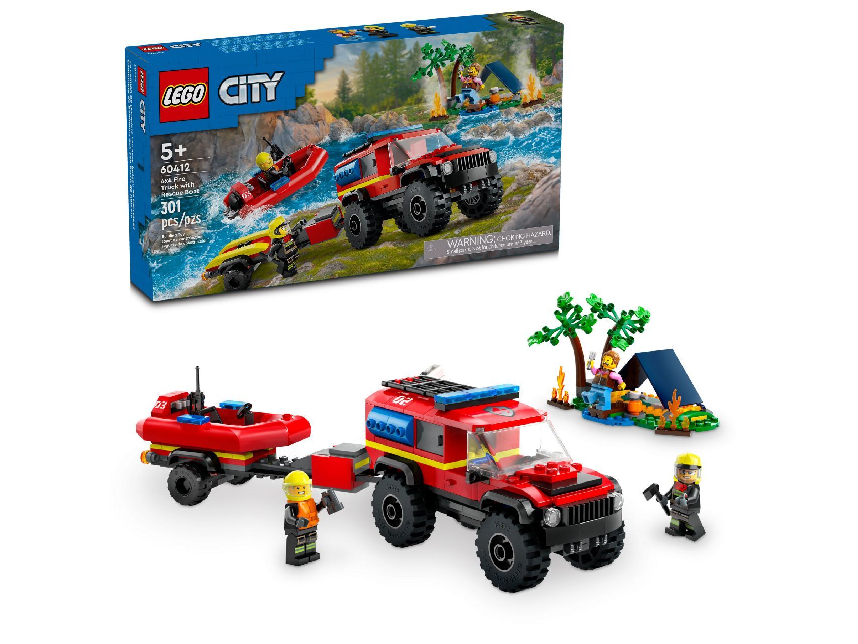 LEGO® 4x4 Fire Truck with Rescue Boat