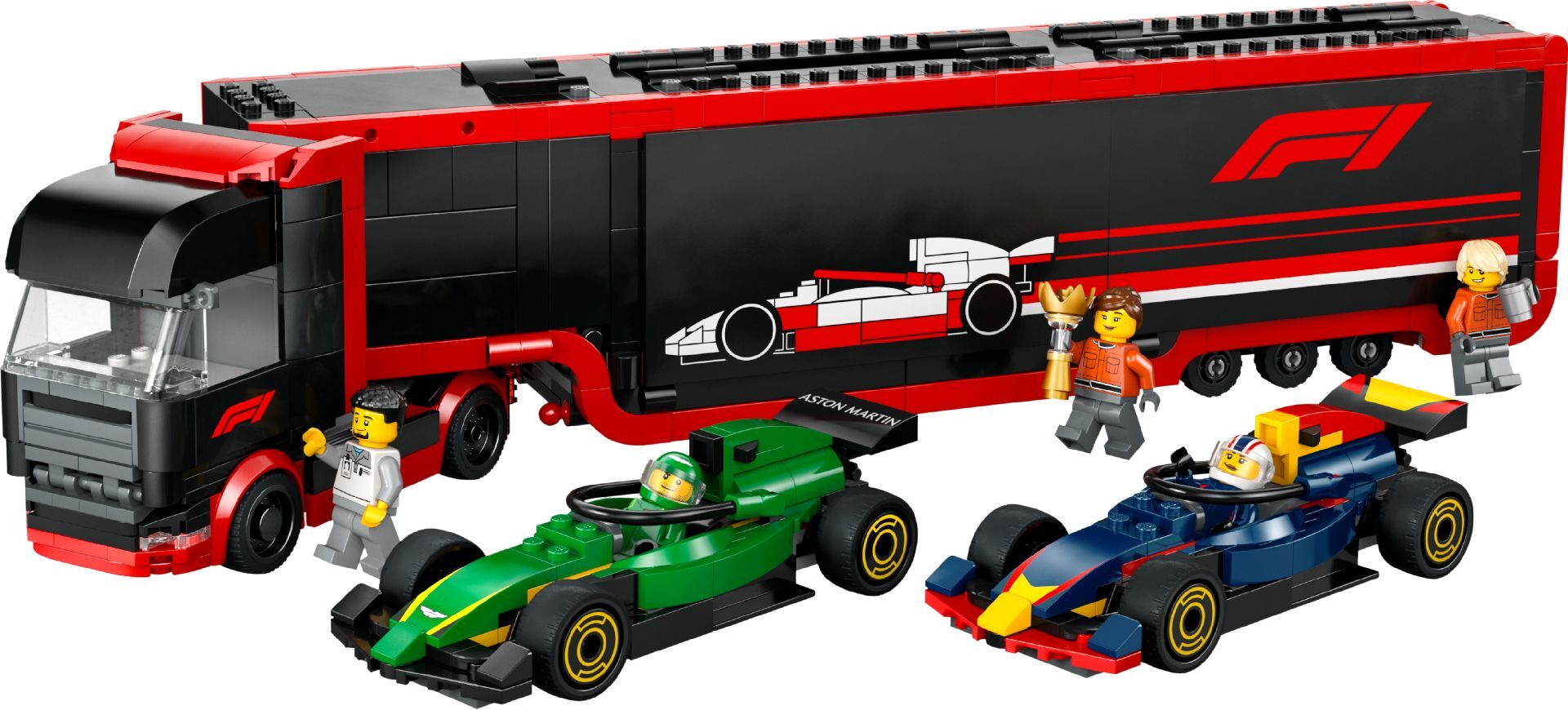 LEGO® F1® Truck with RB20 & AMR24 F1® Cars