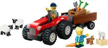 LEGO® Red Farm Tractor with Trailer & Sheep