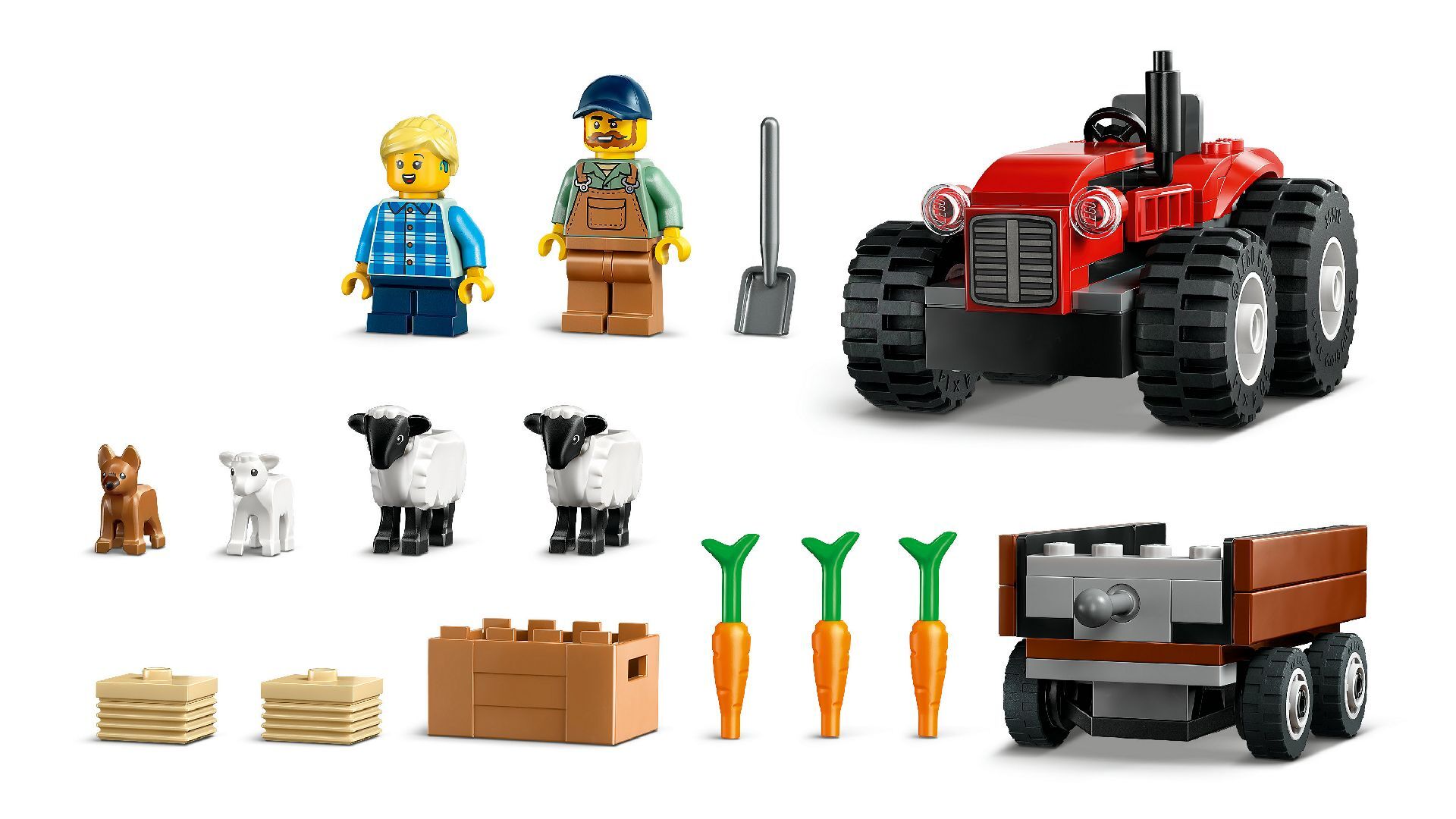 LEGO® Red Farm Tractor with Trailer & Sheep