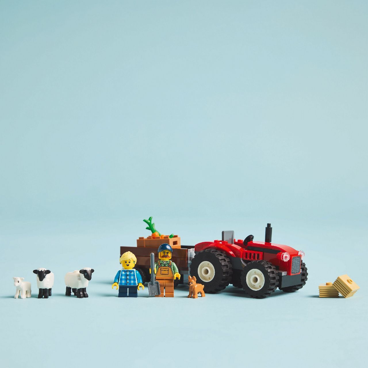 LEGO® Red Farm Tractor with Trailer & Sheep