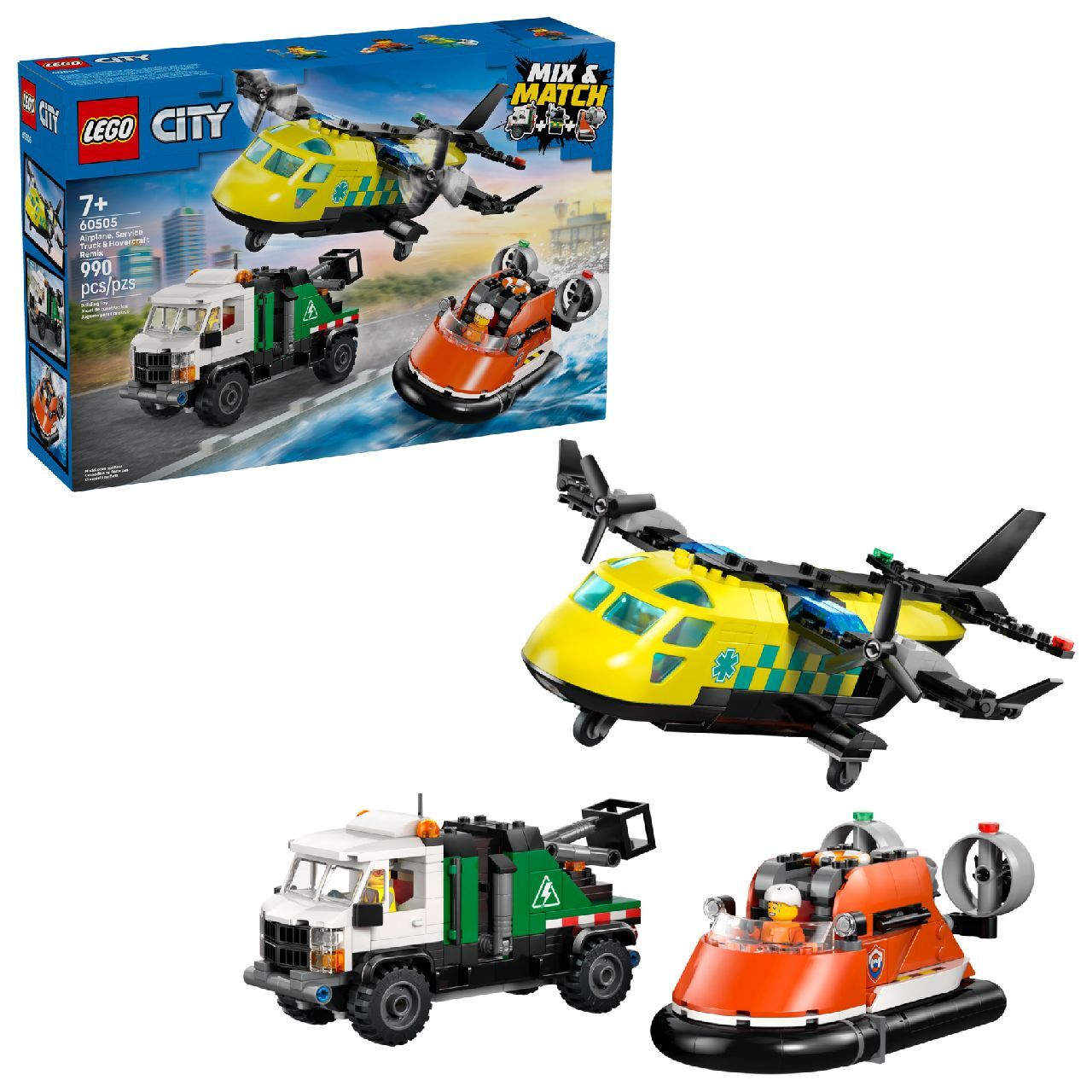 LEGO® Airplane, Service Truck & Hovercraft Remix