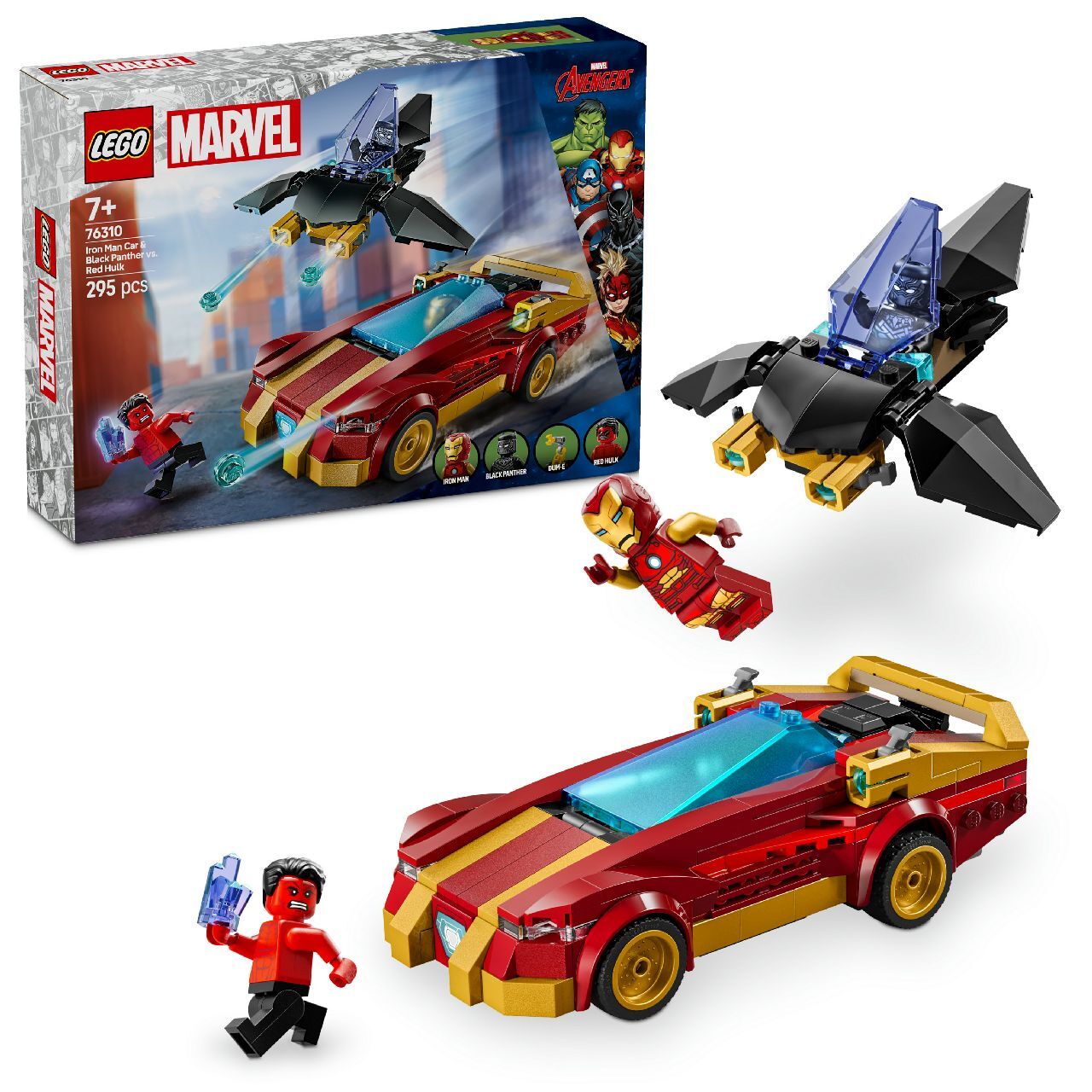 LEGO® Iron Man Car & Black Panther vs. Red Hulk