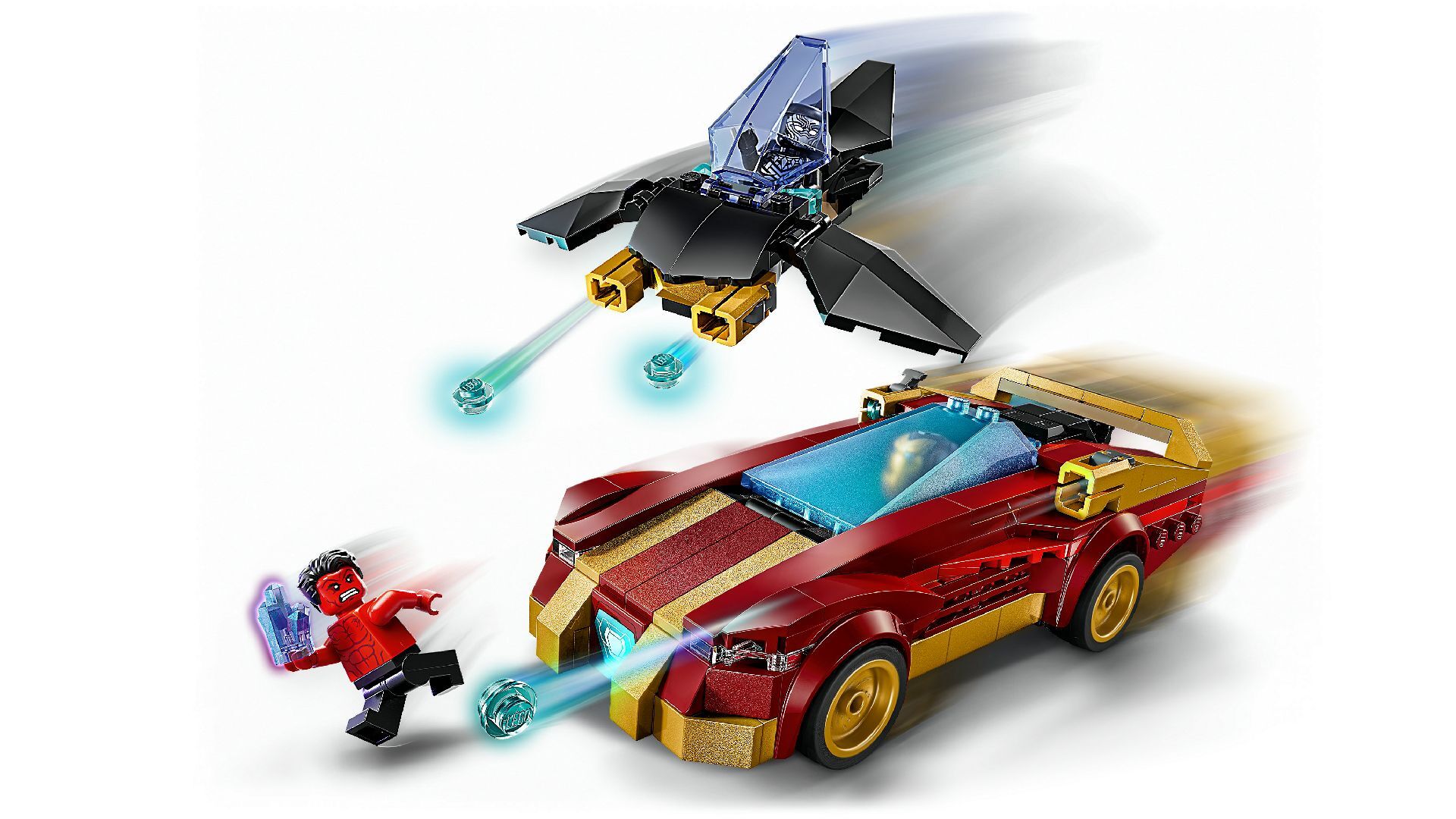LEGO® Iron Man Car & Black Panther vs. Red Hulk