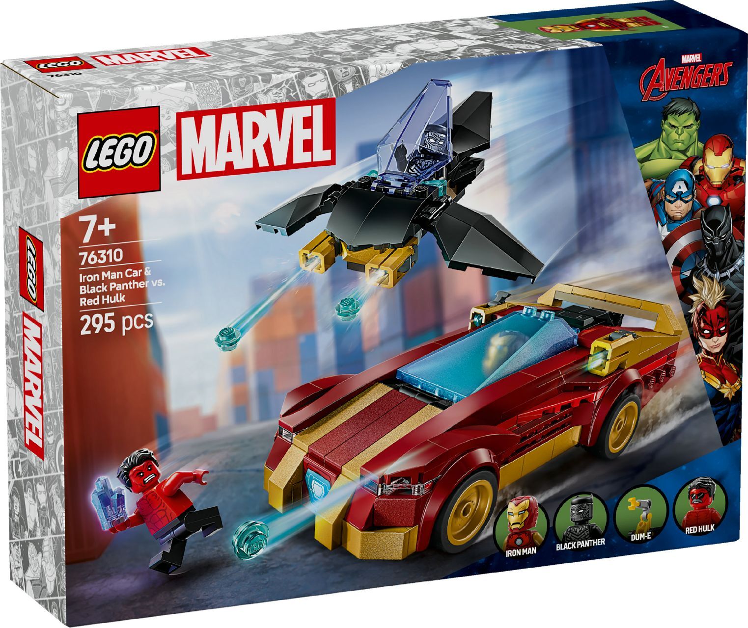 LEGO® Iron Man Car & Black Panther vs. Red Hulk