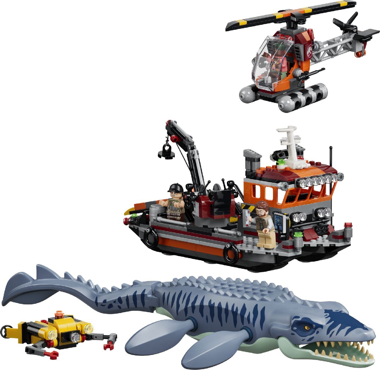 LEGO® Mosasaurus Dinosaur Boat Attack