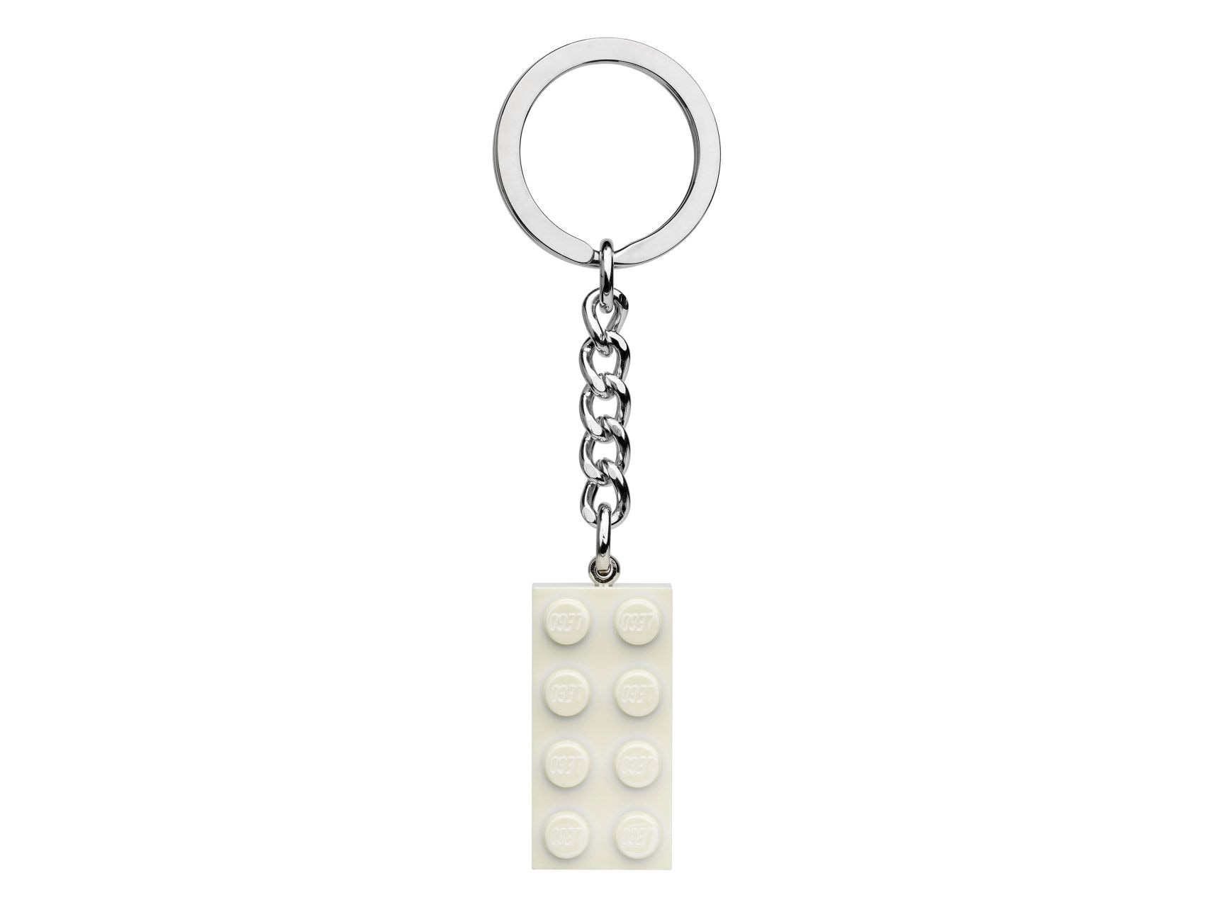 LEGO®2x4 White Metallic Key Chain