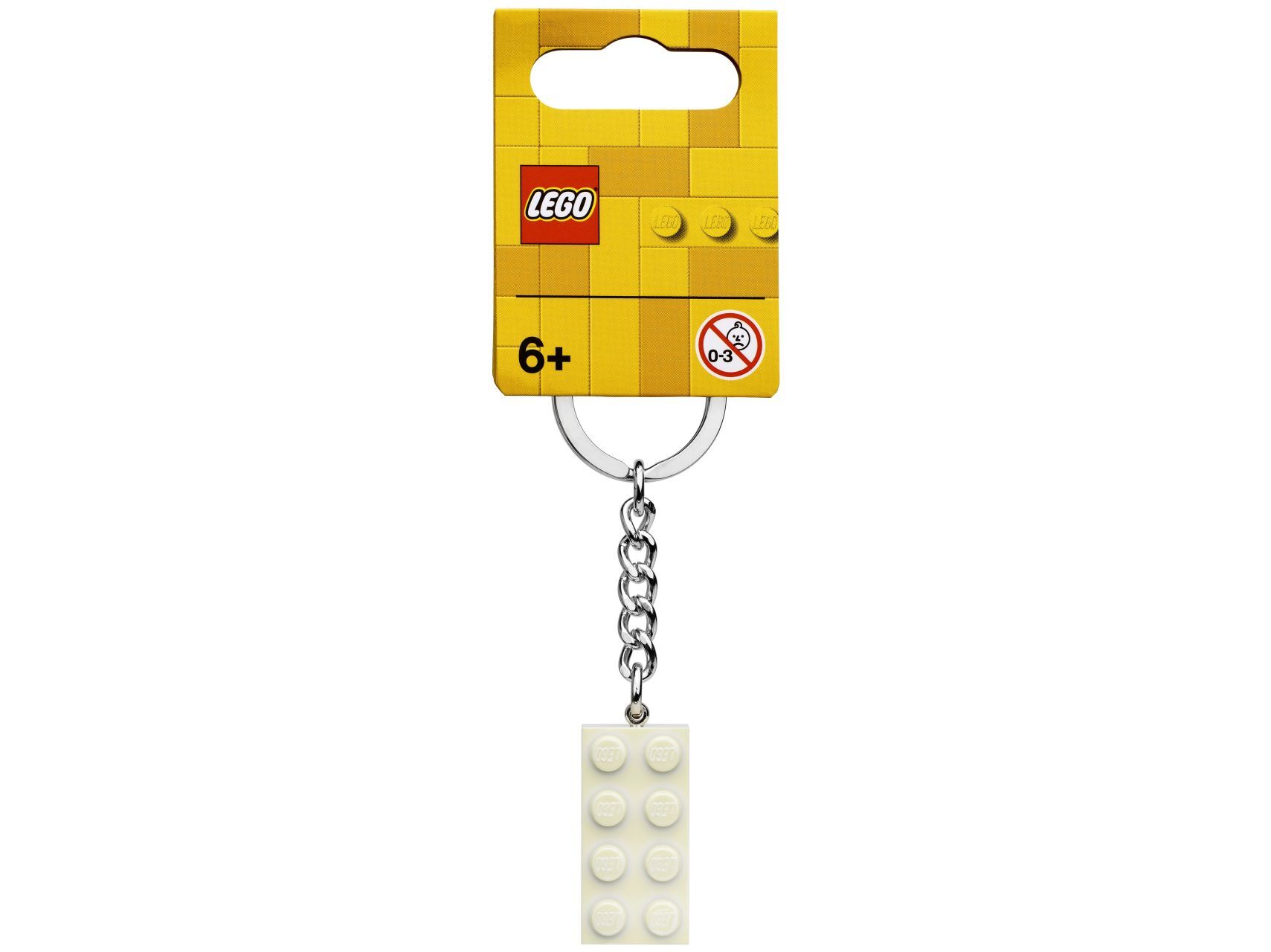 LEGO®2x4 White Metallic Key Chain