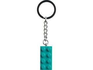LEGO® Bright Bluish Green 2x4 Stud Key Chain